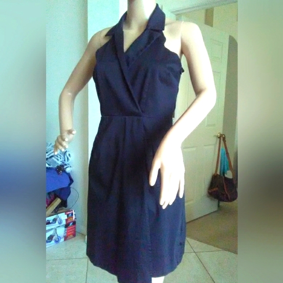 BNWOT MARC NEW YORK BLACK DRESS HALTER STYLE POCKETS OPEN BACK WRAP TYPE SZ. 2 - Picture 5 of 7